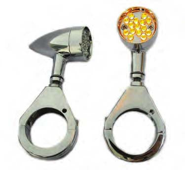 8-347 LED TURN SIGNAL KITS. Red LED turnsignal, w/41mm clamp kit.